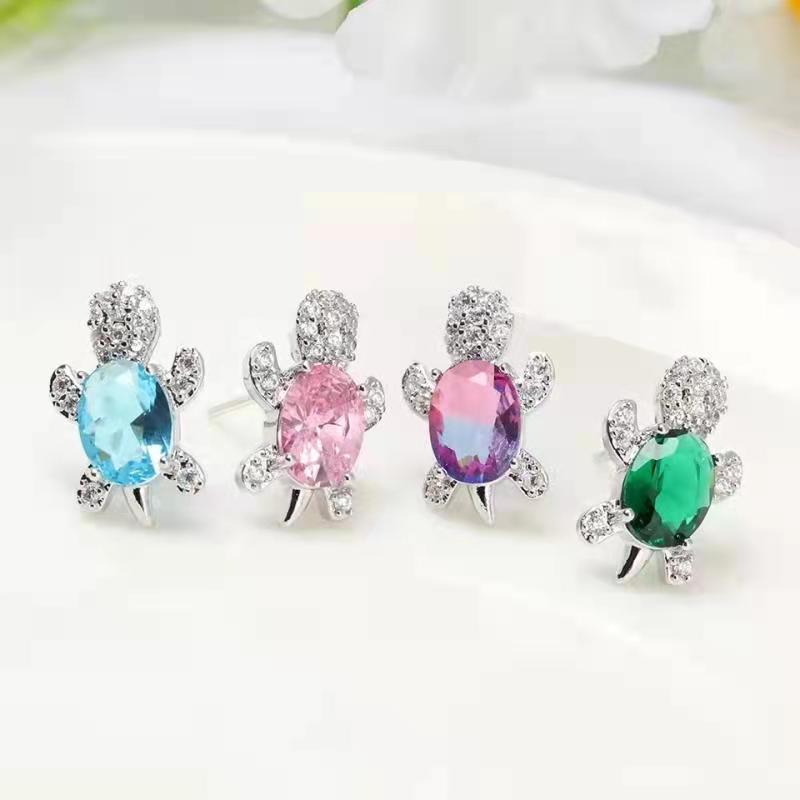 Colorful Turtle Stud Earrings for Kids Fashion Jewelry