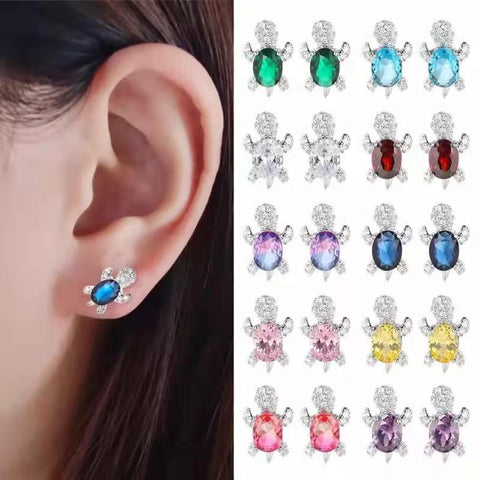Colorful Turtle Stud Earrings for Kids Fashion Jewelry