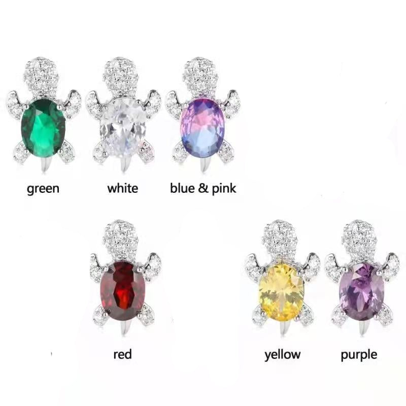 Colorful Turtle Stud Earrings for Kids Fashion Jewelry
