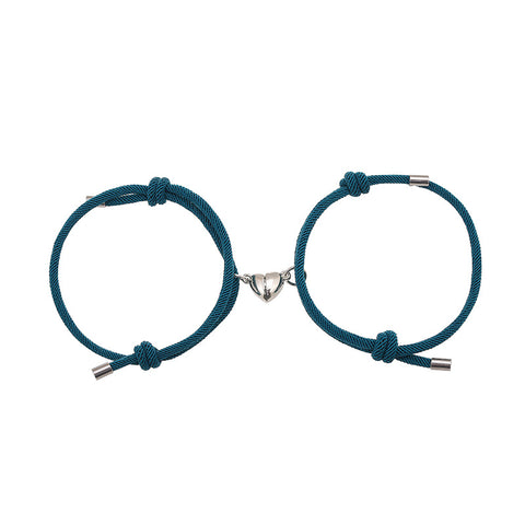 Simple Nylon Love Magnetic Bracelet Set
