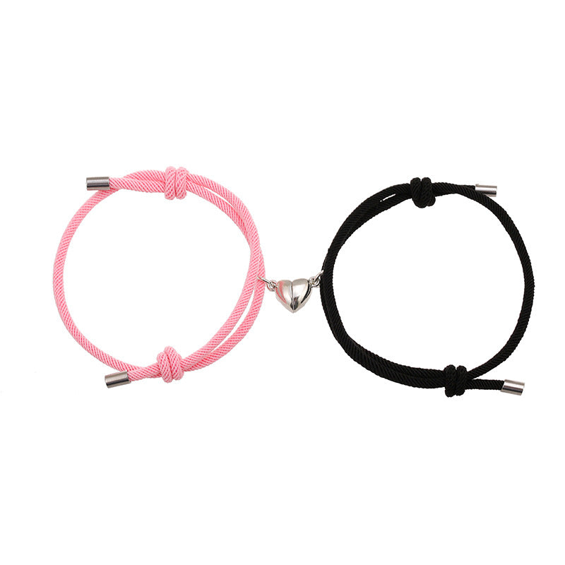Simple Nylon Love Magnetic Bracelet Set