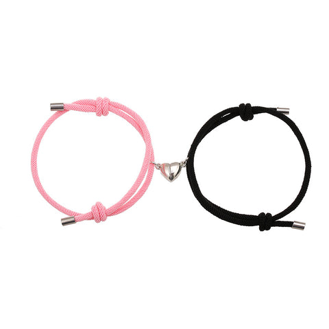 Simple Nylon Love Magnetic Bracelet Set