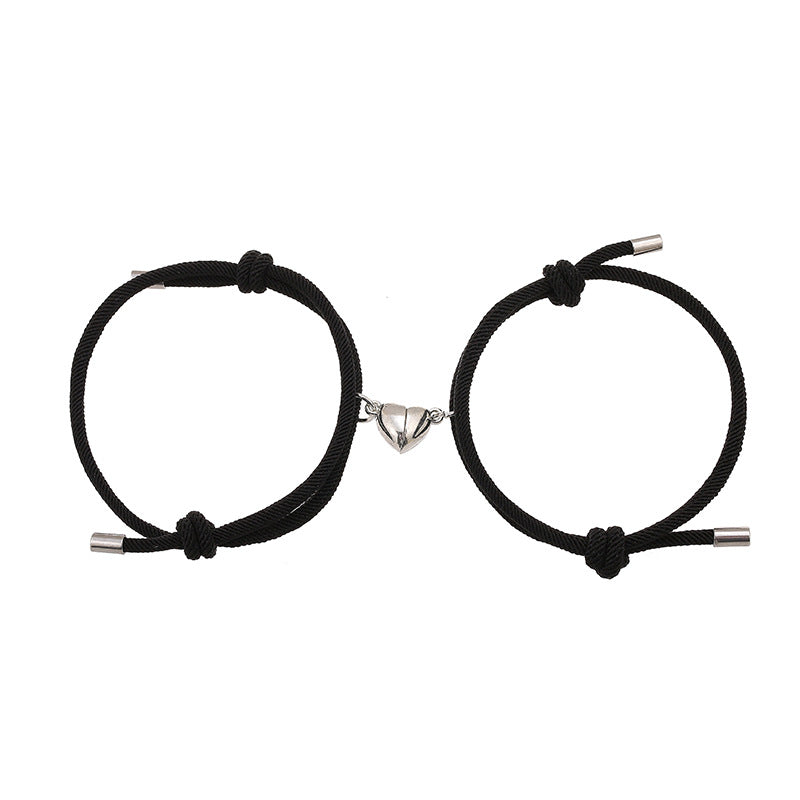 Simple Nylon Love Magnetic Bracelet Set