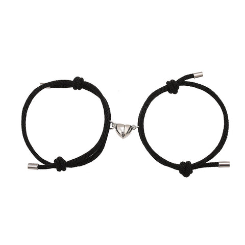 Simple Nylon Love Magnetic Bracelet Set
