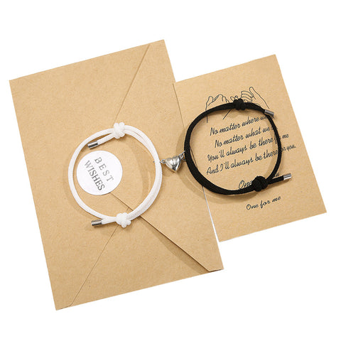 Simple Nylon Love Magnetic Bracelet Set