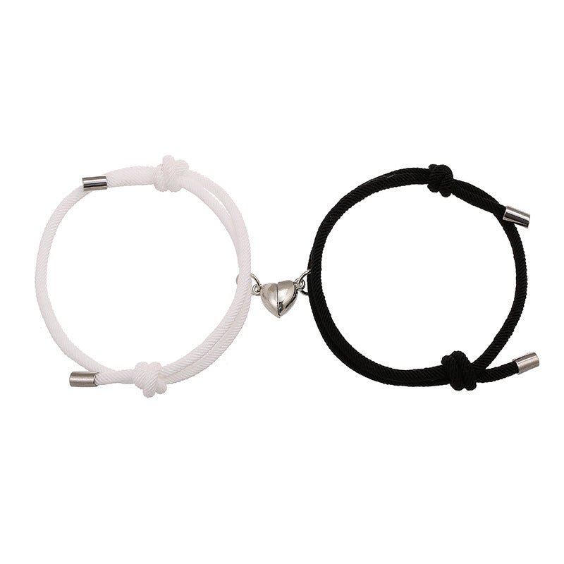 Simple Nylon Love Magnetic Bracelet Set