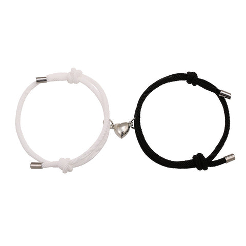 Simple Nylon Love Magnetic Bracelet Set