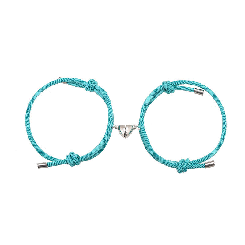 Simple Nylon Love Magnetic Bracelet Set