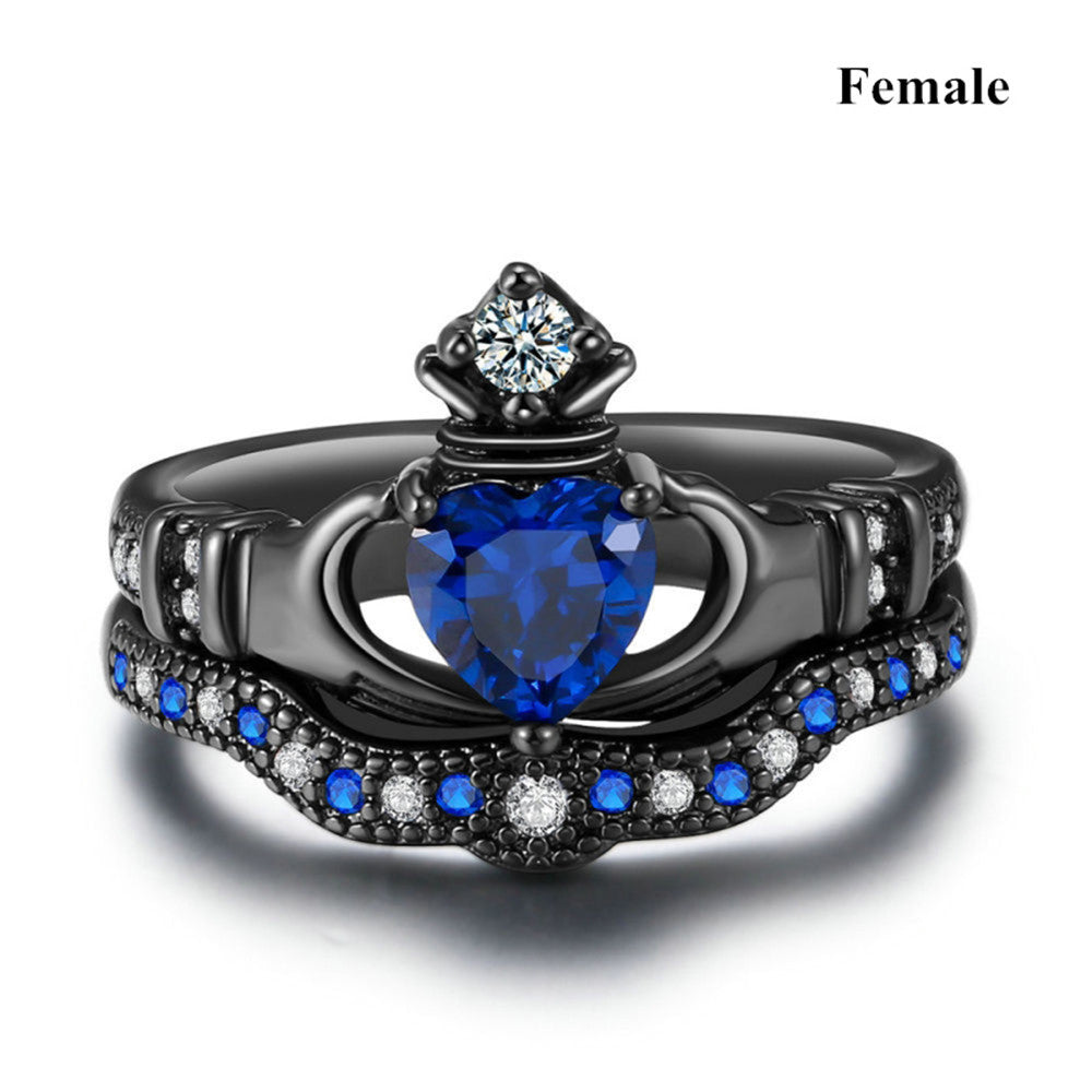 Bold Crown-Inspired Sapphire Ring for Women