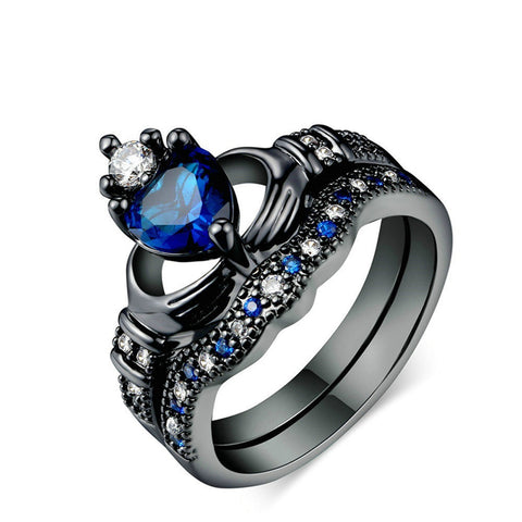 Bold Crown-Inspired Sapphire Ring for Women