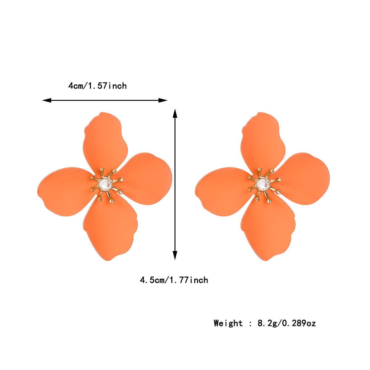 Colorful Flower Alloy Stud Earrings for Women Summer Fashion