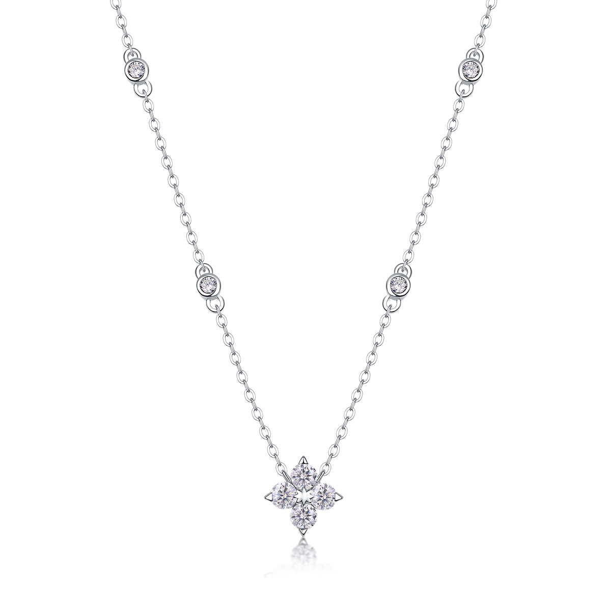 Sweetheart Halo 2-Carat Moissanite Pendant Necklace in Sterling Silver