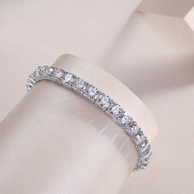 Luxury S925 Silver Moissanite Tennis Bracelet 16.5cm Elegant Fine Jewelry - 4