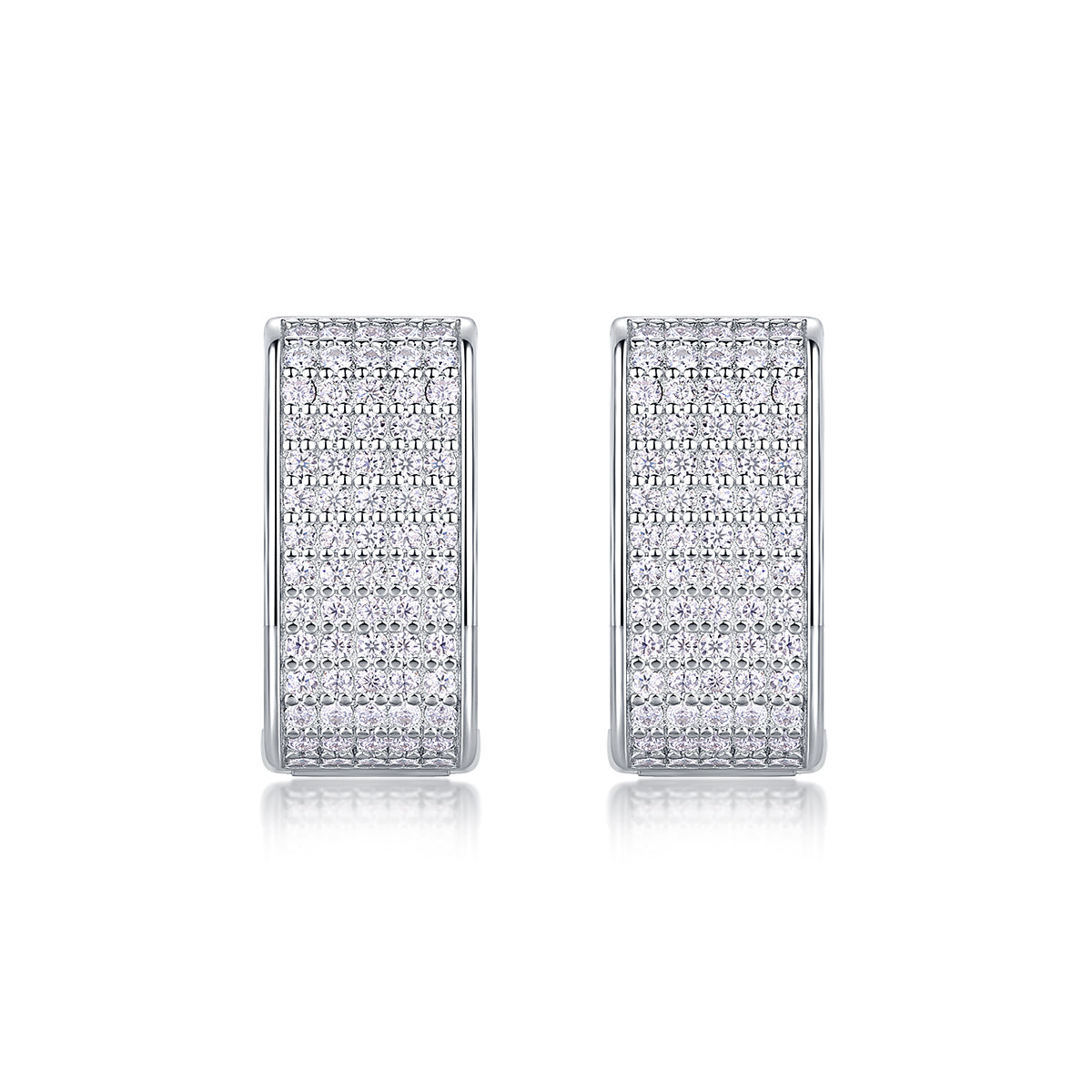 Luxury Moissanite Stud Earrings in S925 Silver Elegant Square Hoop Design