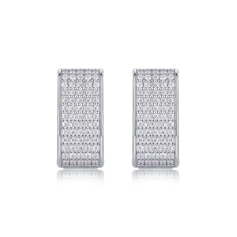 Luxury Moissanite Square Hoop Earrings in S925 Silver - 1