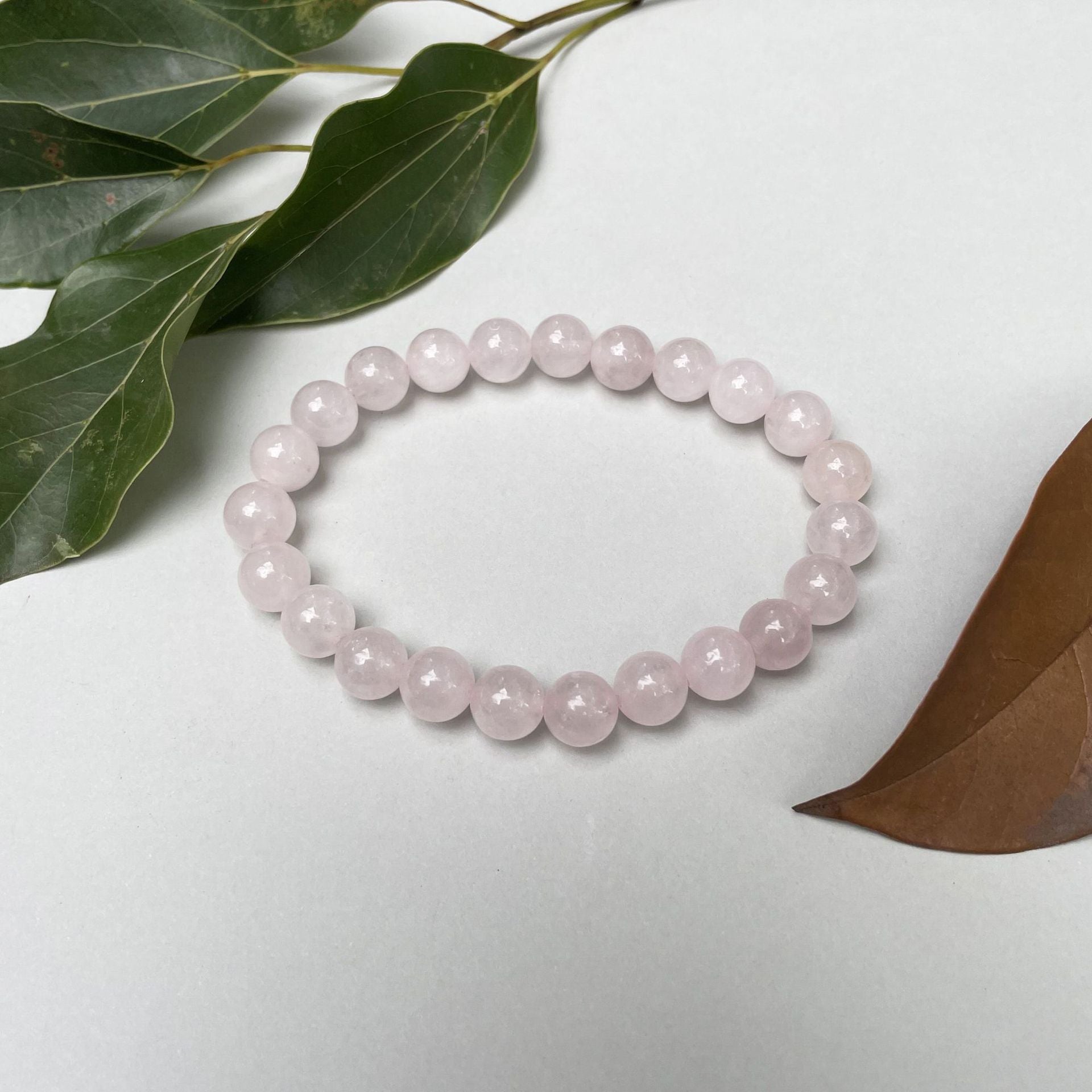 Minimalist Rose Stone Beaded Bracelet for Women