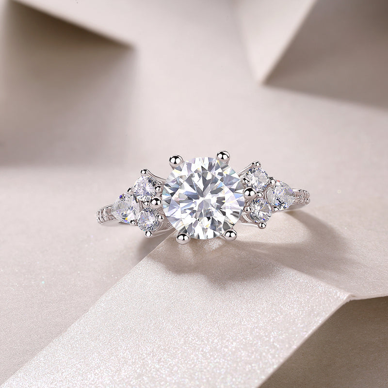 2 Carat Moissanite S925 Silver Ring Modern Elegant Luxury Style - 6