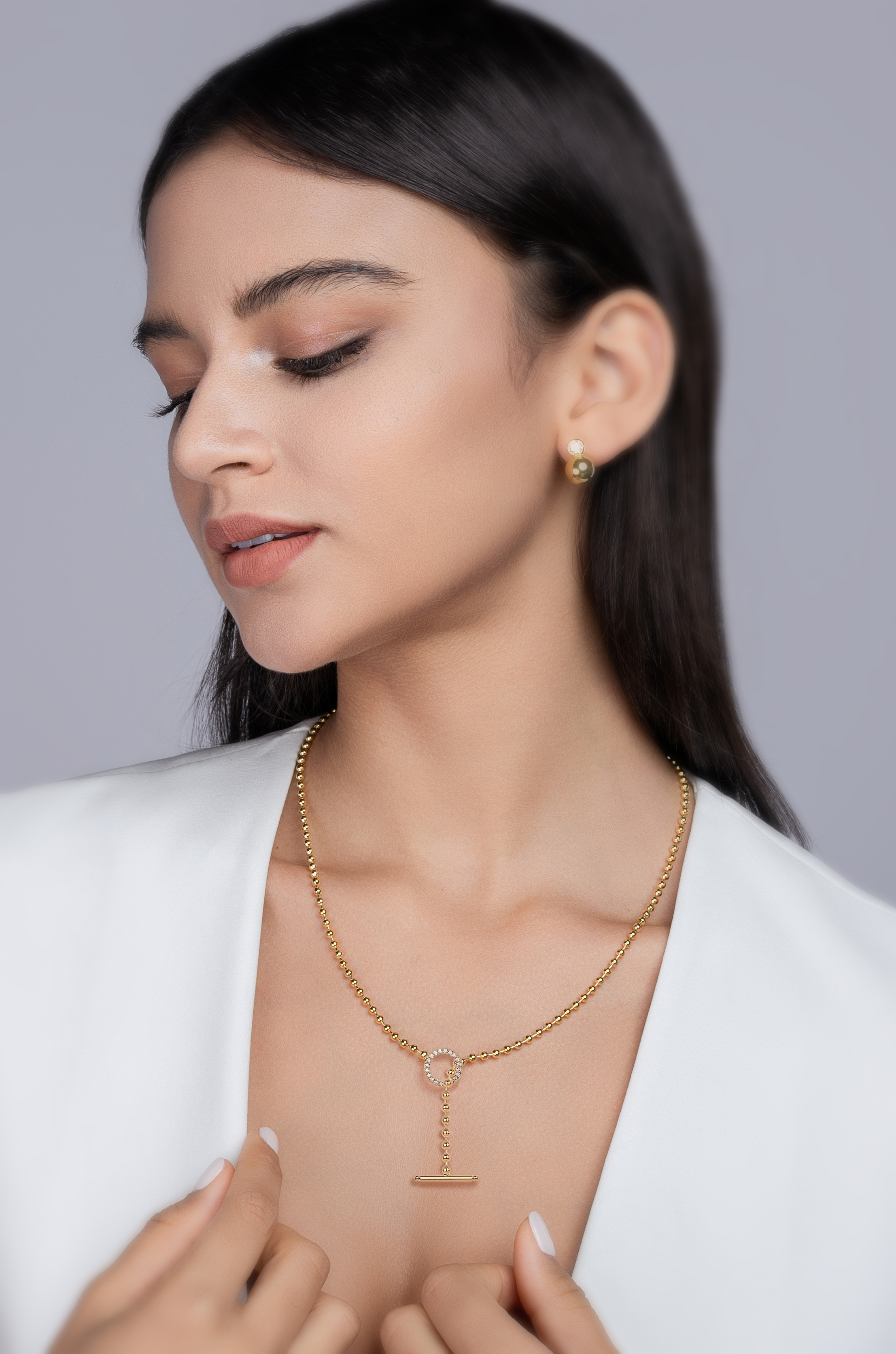 Light and Shadow Moissanite Sterling Silver Necklace