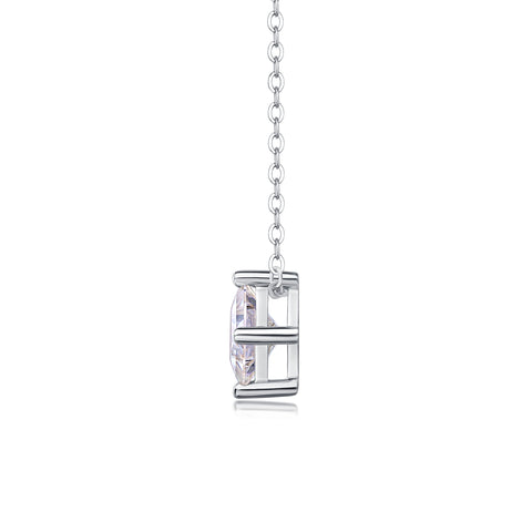 Square Moissanite Pendant Necklace in S925 Silver 40cm Chain