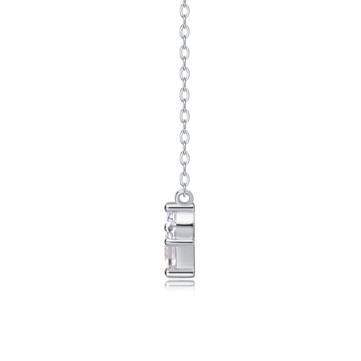 S925 Sterling Silver Square Moissanite Pendant Necklace Fashion Jewelry