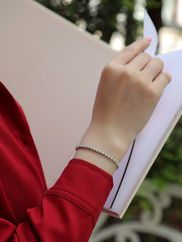 Luxury S925 Silver Moissanite Tennis Bracelet Elegant Sparkling Design