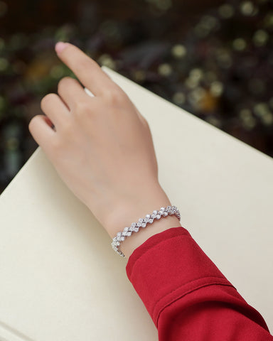 S925 Silver Moissanite Bracelet Luxury Fashion Sparkling Tennis Chain