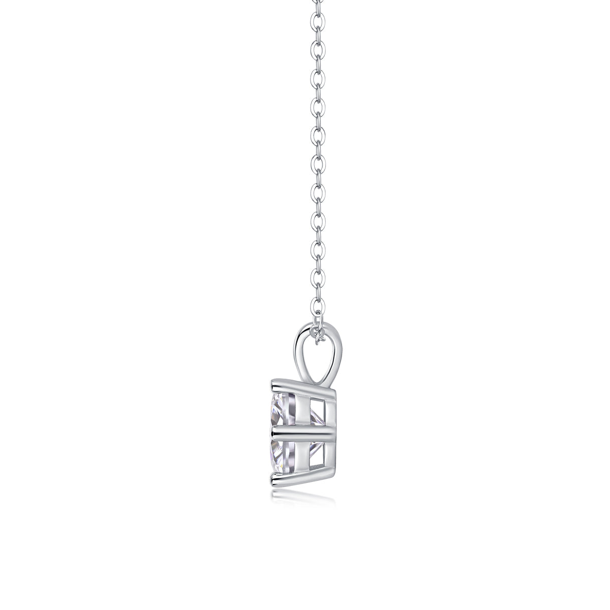 2-Carat Moissanite Pendant Necklace Set in S925 Sterling Silver