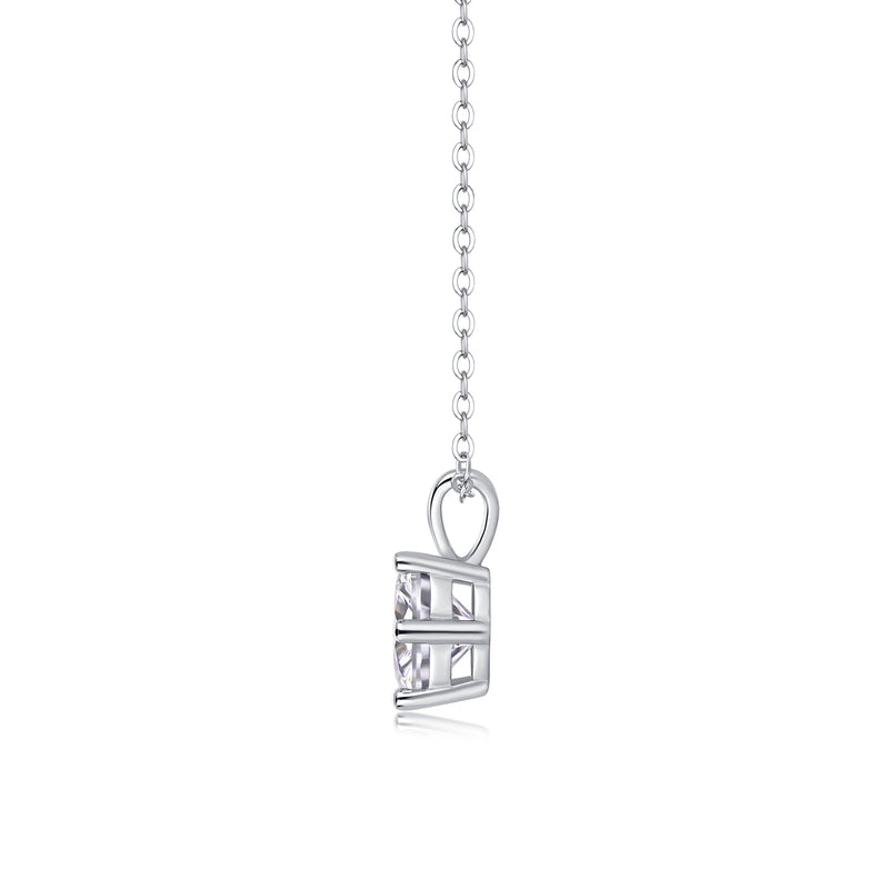 2-Carat Moissanite Pendant Necklace in S925 Sterling Silver Classic Solitaire Design - 2