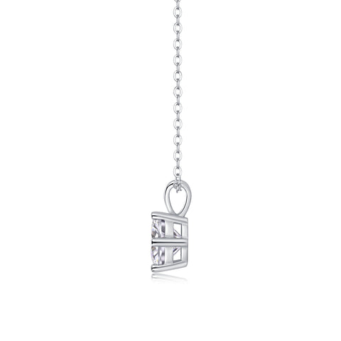 2-Carat Moissanite Pendant Necklace Set in S925 Sterling Silver