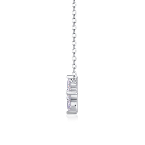 S925 Sterling Silver Four-Leaf Clover Moissanite Pendant Necklace
