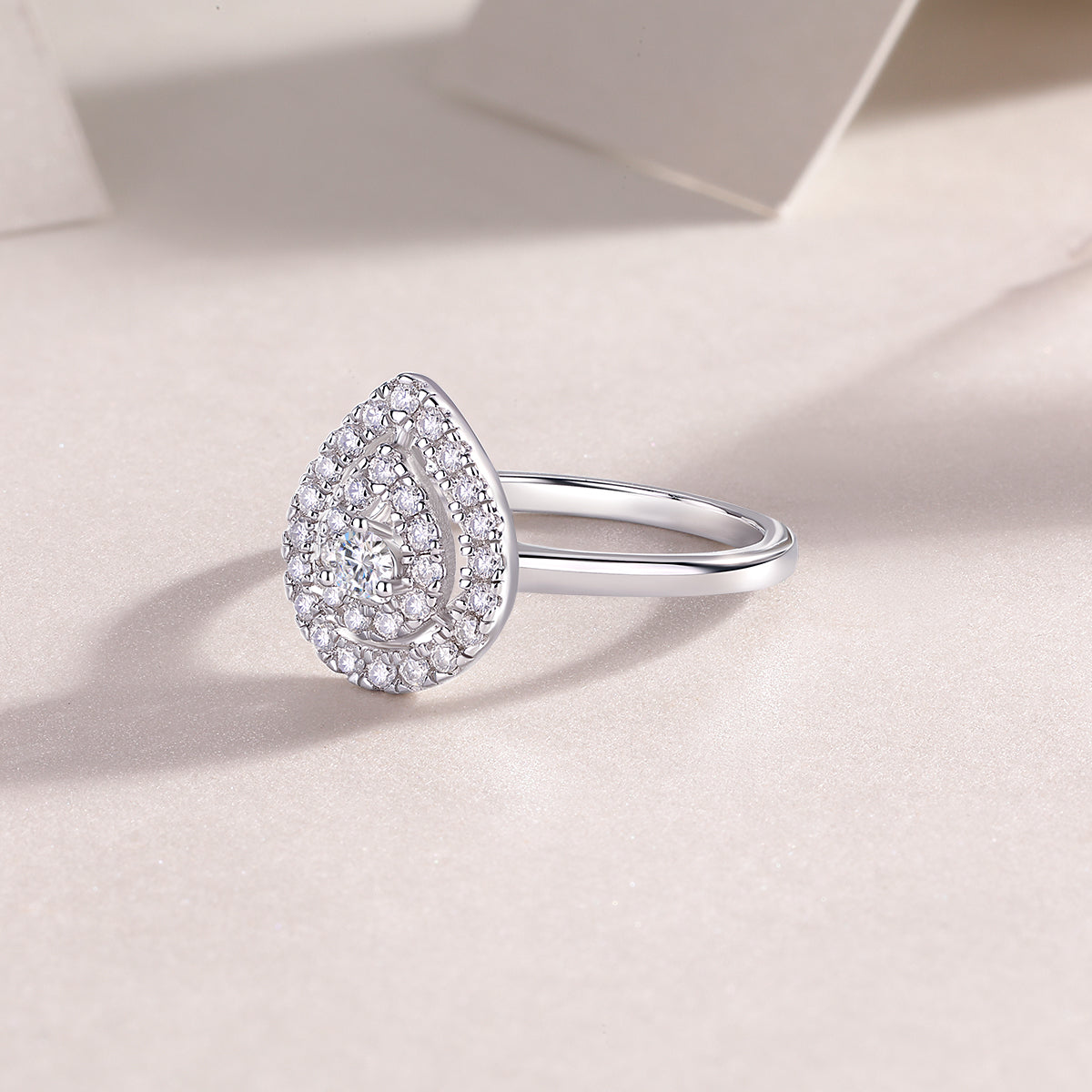 Luxury S925 Silver Moissanite Rings Set Large Sparkling Fashion Jewelry