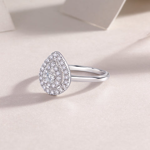 Luxury S925 Silver Moissanite Rings Set Large Sparkling Fashion Jewelry