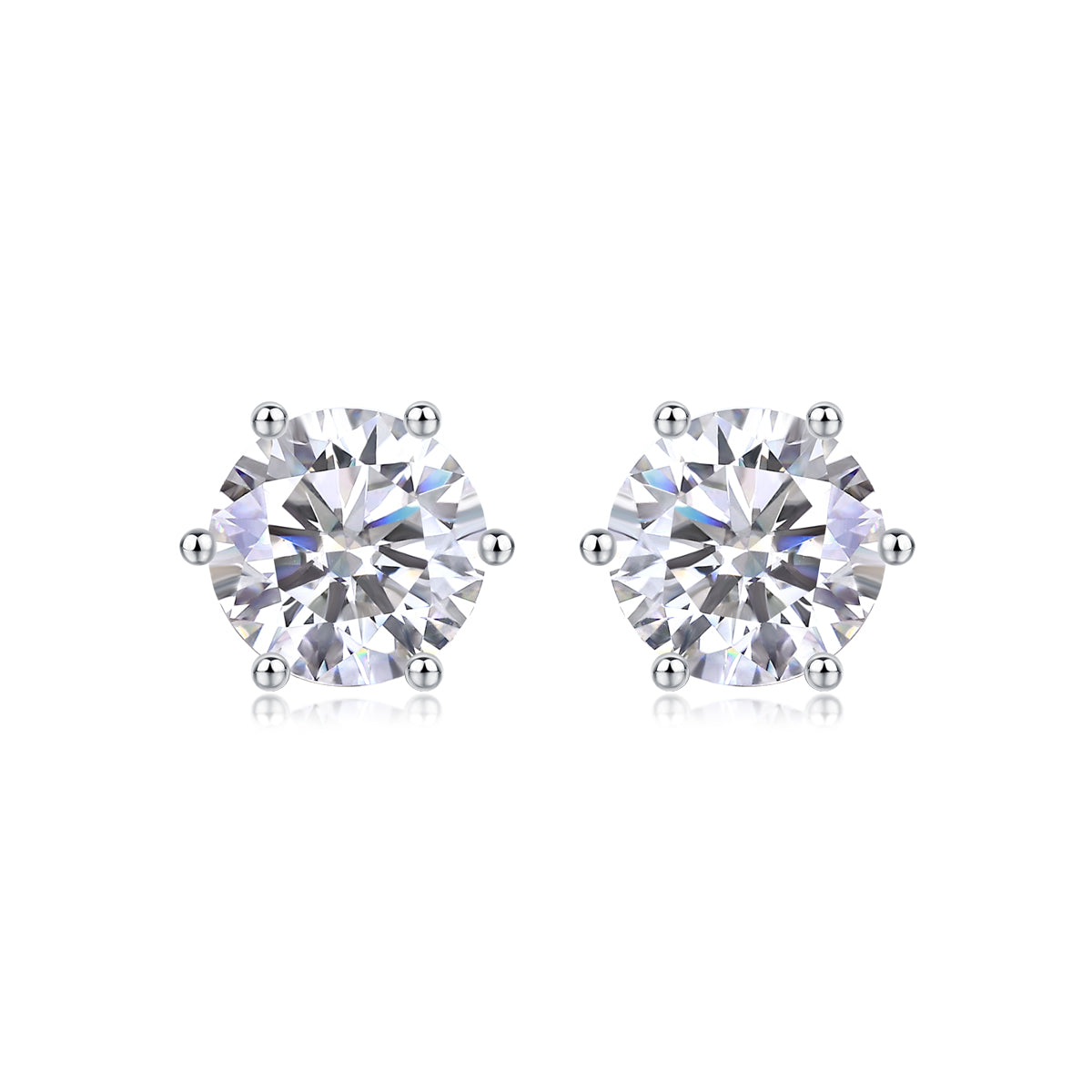 S925 Silver Moissanite Stud Earrings Luxury Fashion Jewelry