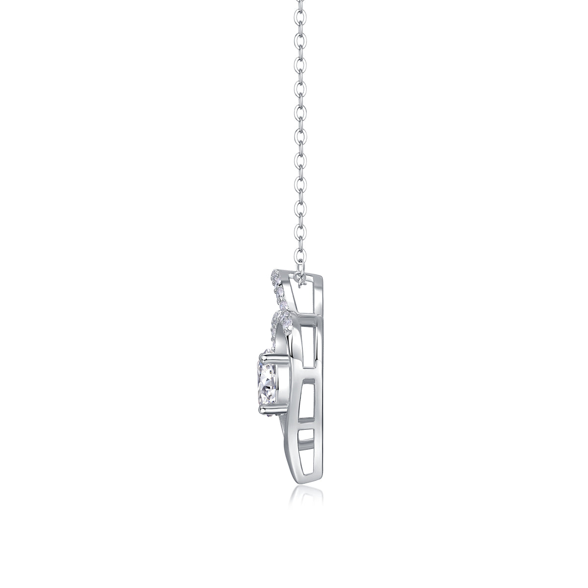 1Carat Moissanite Heart Pendant Necklace in S925 Silver Luxury Fine Jewelry