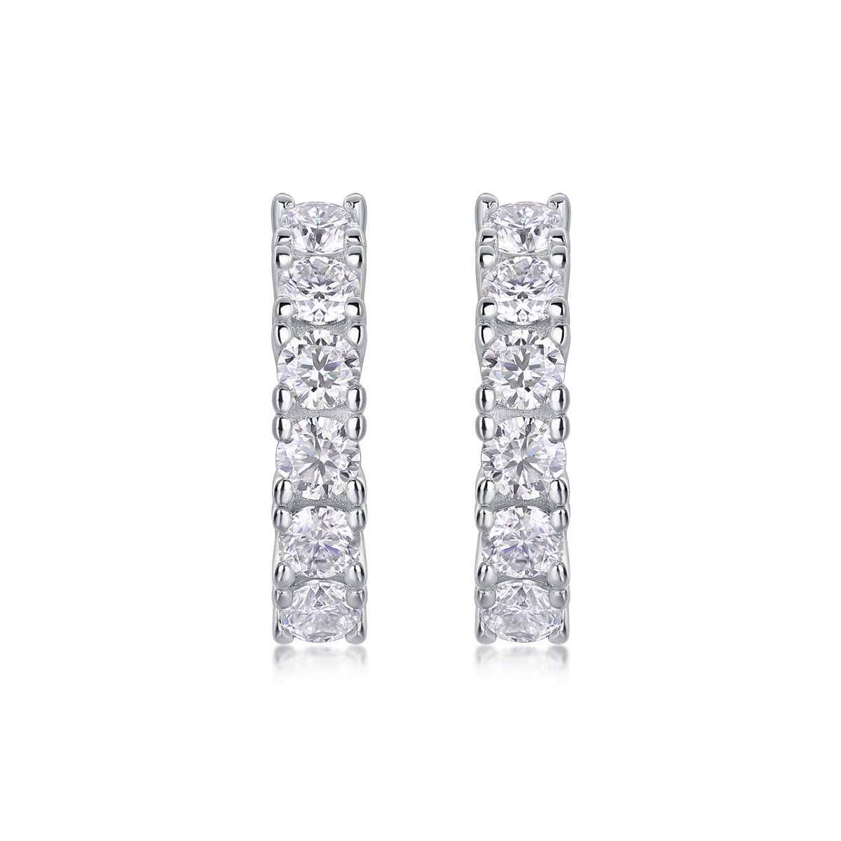 S925 Sterling Silver Moissanite Stud Earrings Set Elegant Platinum-Plated Hoop Design