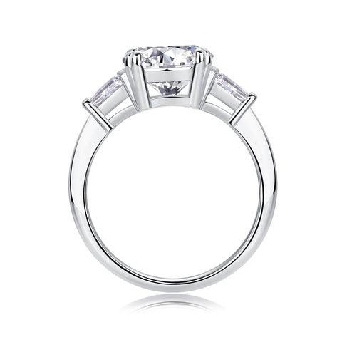 3-Carat Moissanite S925 Sterling Silver Ring Modern Elegant Design