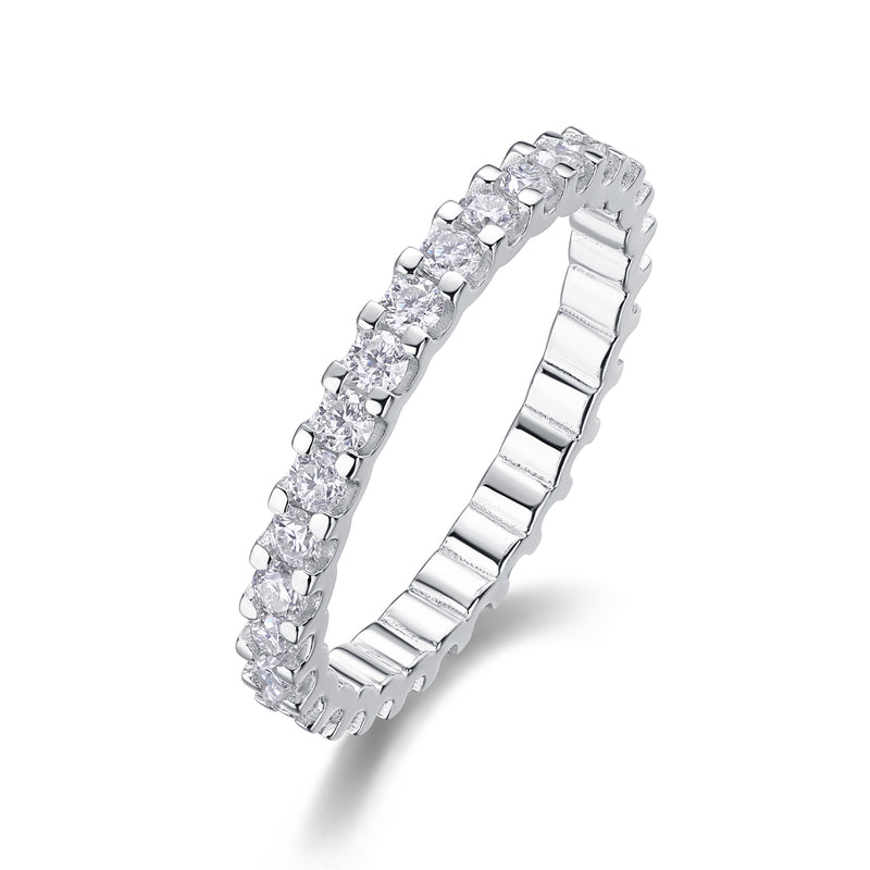 1Wish Moissanite Silver Ring Slim Luxury Band - 4
