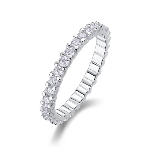 1Wish Moissanite Silver Ring Luxury Fashion Band
