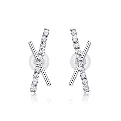 S925 Silver Moissanite Meteor Stud Earrings Luxury Fashion Jewelry