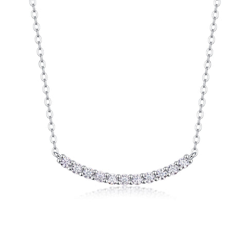 S925 Sterling Silver Moissanite Pendant Necklace Set Elegant Minimalist Design