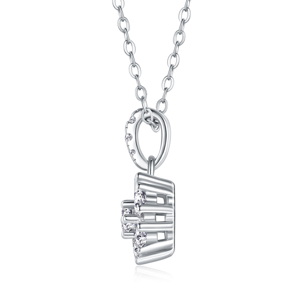 Snowflake Dance Moissanite Pendant Necklace S925 Sterling Silver Elegant Jewelry