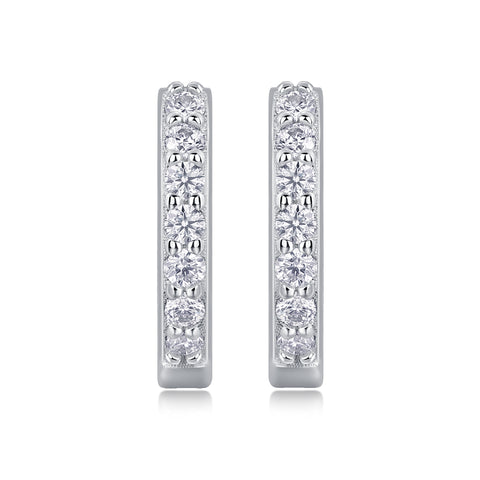 S925 Silver Moissanite Hoop Earrings Modern Elegant Luxury Studs