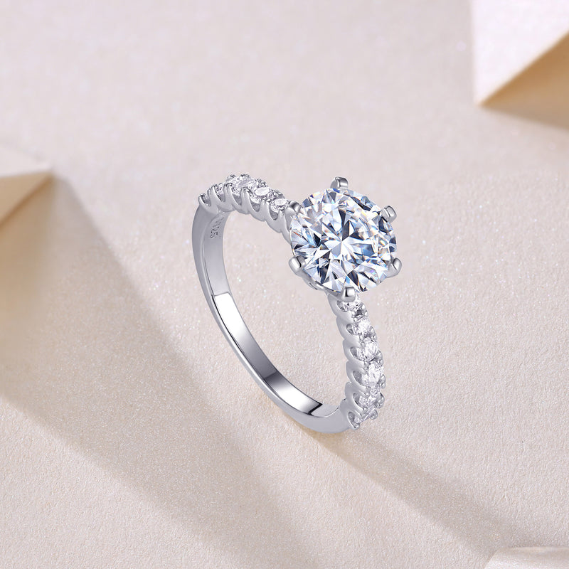 2 Carat Moissanite Silver Ring Luxury Fashion Statement - 7