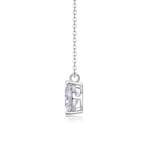 S925 Sterling Silver Moissanite Pendant Necklace with Platinum Plating Minimalist Design