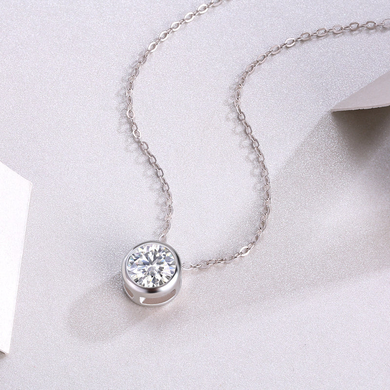 1Purity 1-Carat Moissanite Pendant Necklace in S925 Sterling Silver - Modern & Elegant Fine Jewelry - 3