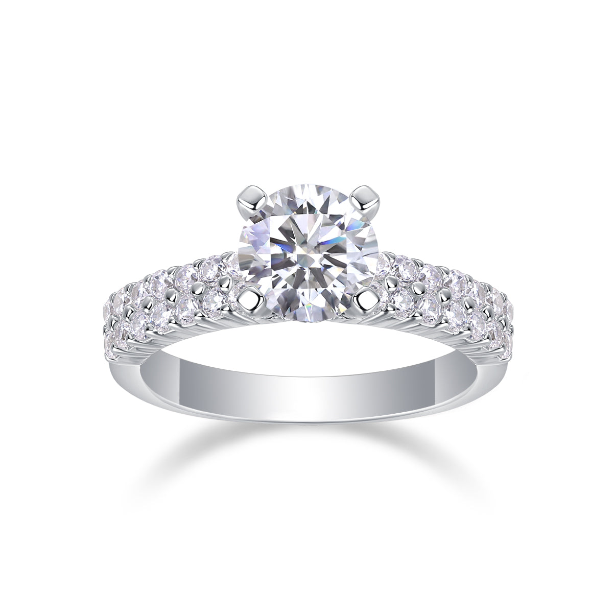1Carat Moissanite Silver Wedding Ring Set Luxury Fashion Jewelry