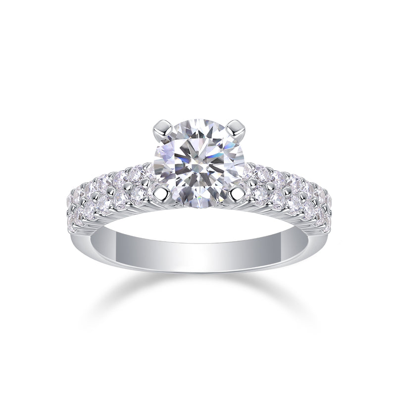 1Carat Moissanite Silver Wedding Ring Set Luxury Fashion Jewelry - 8