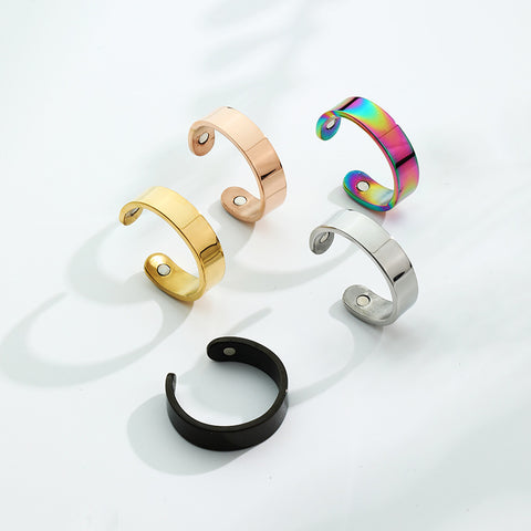 Magnetic Anti-Snoring Stainless Steel Ring for Sleep and Wellness