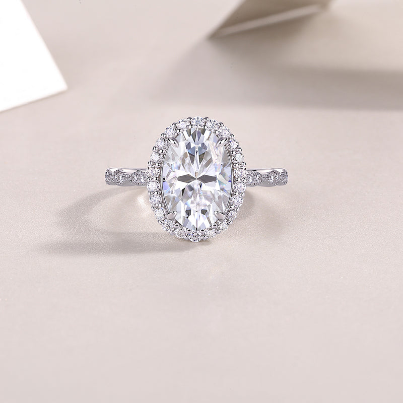 1Bright Moon Oval Moissanite Ring in S925 Sterling Silver Modern & Elegant Fine Jewelry - 6
