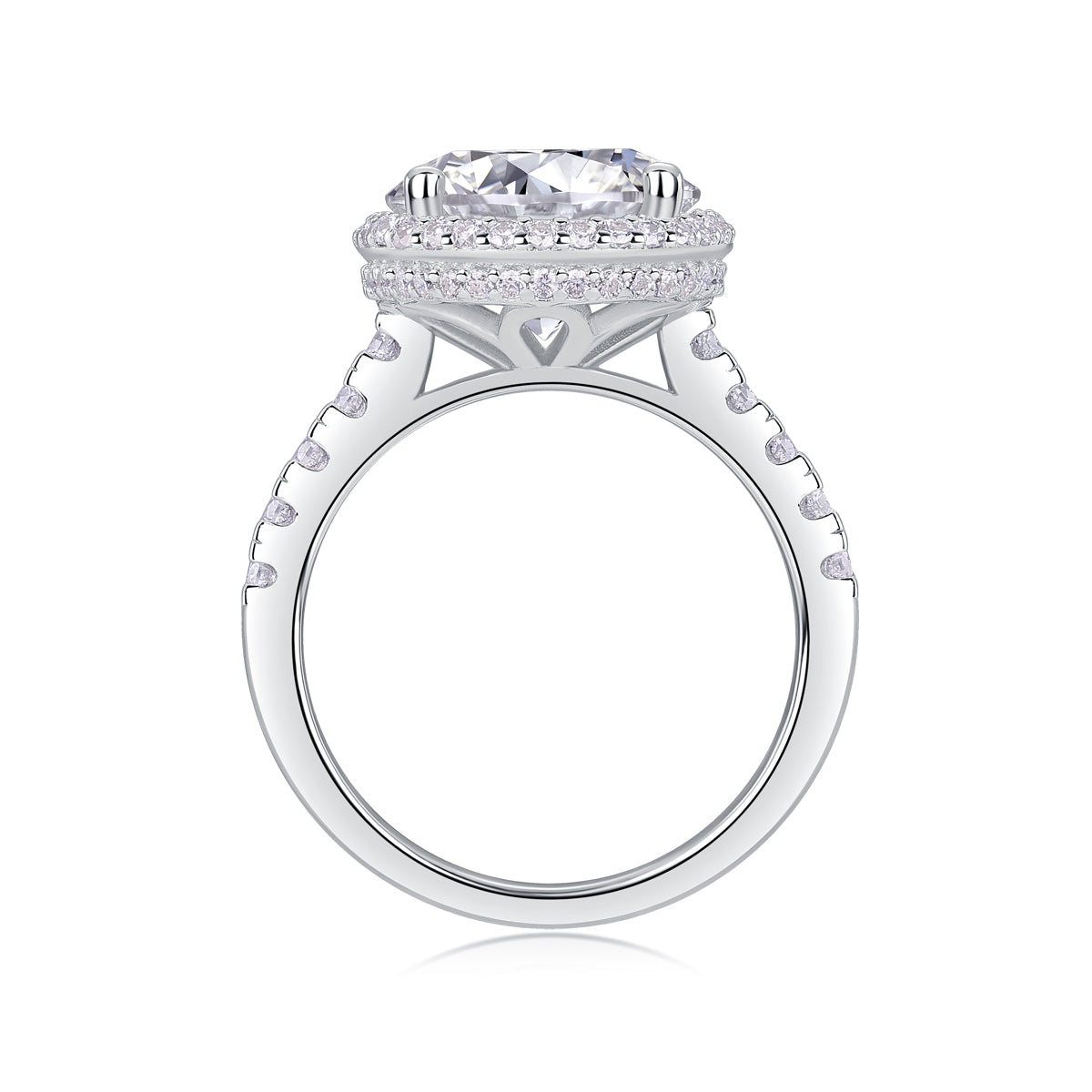 5-Carat Moissanite Sterling Silver Ring Elegant Starry Sky Design